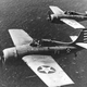 A pair of US Navy Grumman F4F-3 Wildcats from Fighting Squadron 3 (VF-3) in flight over Oahu, Hawaii, in April 1942. The planes are flown by VF-3 Commanding Officer LTC John S. Thach (front) and LT Edward “Butch” O’Hare, the Navy’s first ace of WWII. O’Hare was killed in action in 1943 near the Gilbert Islands. (US Navy)